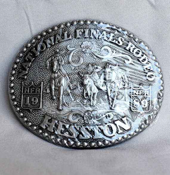 Belt Buckle Brand-New 1989 Hesston NFR National Finals Rodeo Western Cowboy