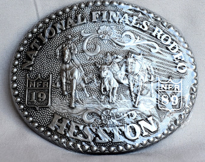 Belt Buckle Brand-New 1989 Hesston NFR National Finals Rodeo Western Cowboy