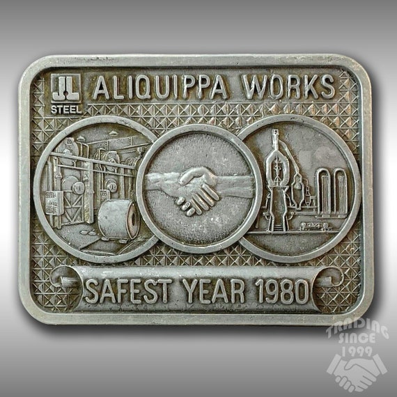 Belt Buckle 1980 J&L Steel Corporation's Aliquippa Works Safest Year 1980