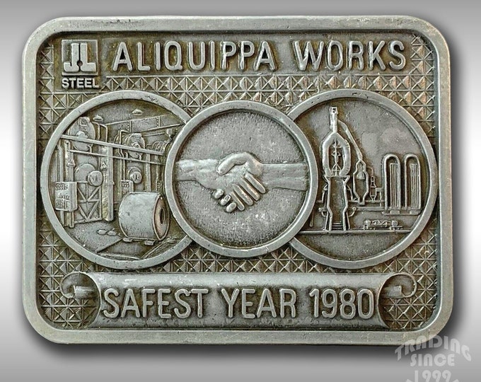 Belt Buckle 1980 J&L Steel Corporation's Aliquippa Works Safest Year 1980