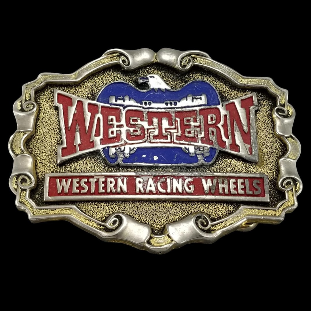 Vintage‎ Western Racing Wheels Belt Buckle Retro Car Racing Collectible Gift Vintage Western Racing Wheels Belt Buckle Retro Car Racing  main image 4