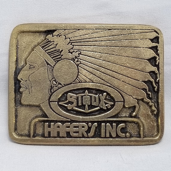 Belt Buckle Sioux Souix Hafer's Inc. Native American Indian Chief Limited Edition