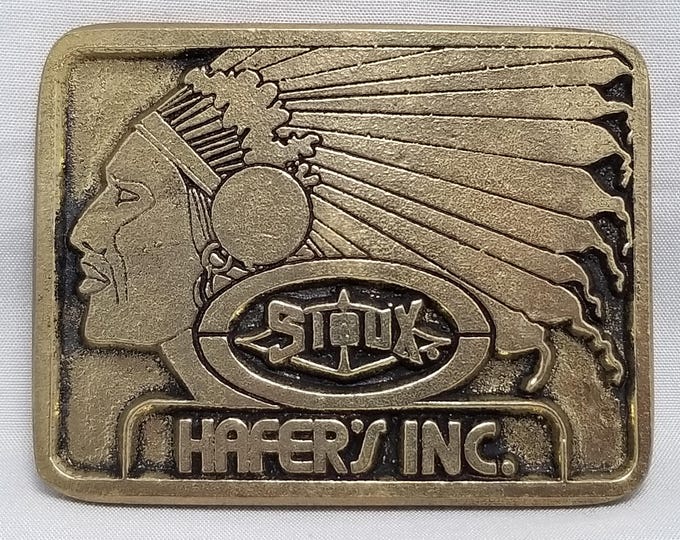 Belt Buckle Sioux Souix Hafer's Inc. Native American Indian Chief Limited Edition