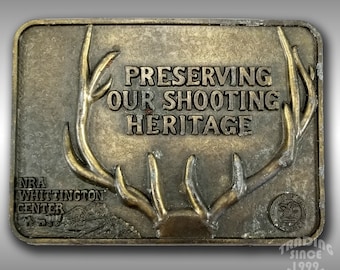 Vintage NRA Whittington Center Belt Buckle Preserving Shooting Heritage