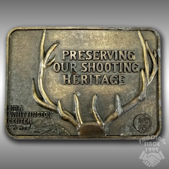 Vintage NRA Whittington Center Belt Buckle Preserving Shooting Heritage