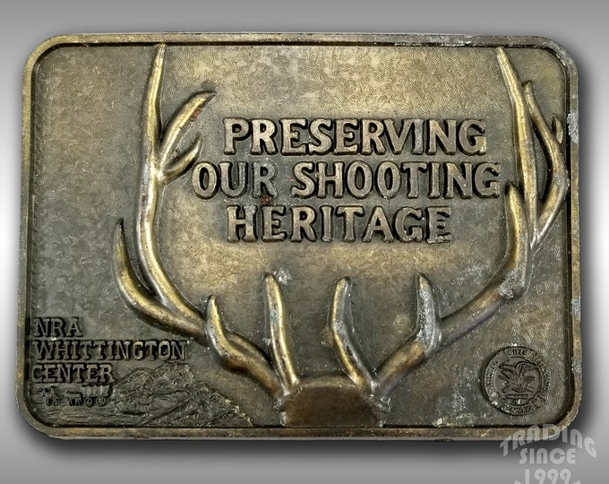 Vintage NRA Whittington Center Belt Buckle Preserving Shooting Heritage