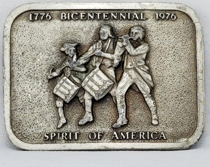 Belt Buckle Spirit of America 1776 Bicentennial 1976 USA By Napoleon Empereur
