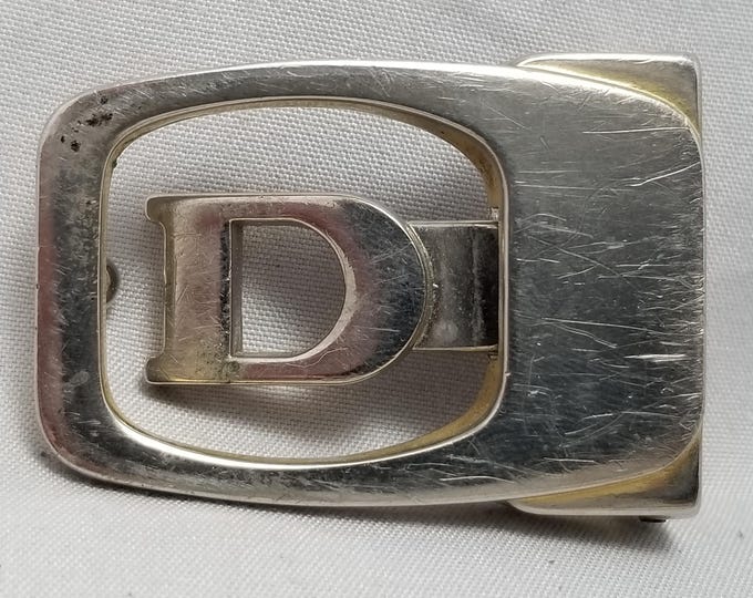 Vintage Belt Buckle Clamp Enclosure Letter D Dress Buckle