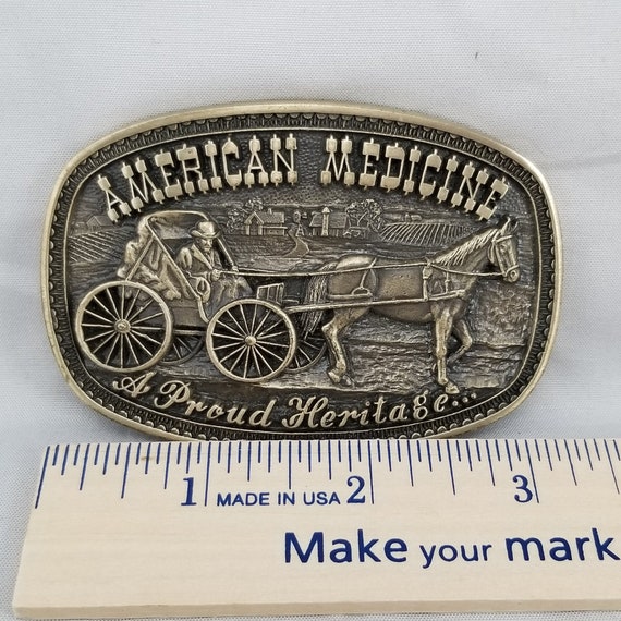 Vintage Belt Buckle American Medicine A Proud Her… - image 6