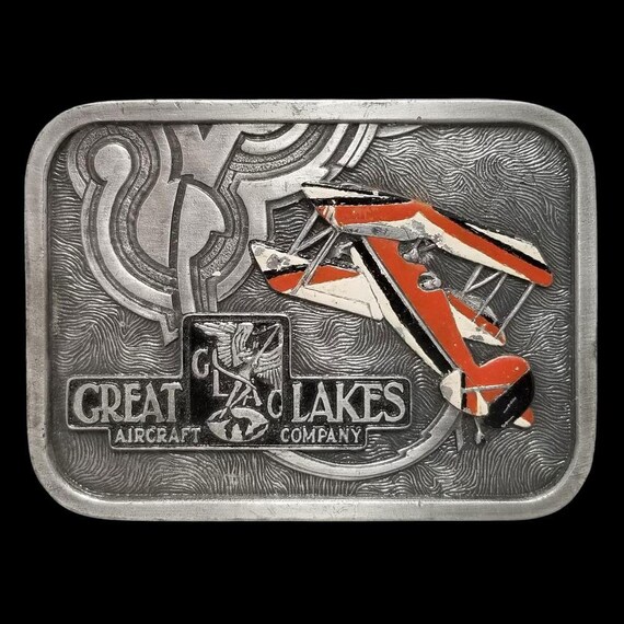 Belt Buckle 1976 GLAC Great Lakes Aircraft Company 2T-1A Sport Trainer biplane