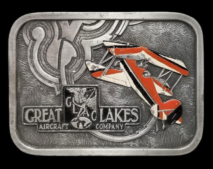 Belt Buckle 1976 GLAC Great Lakes Aircraft Company 2T-1A Sport Trainer biplane