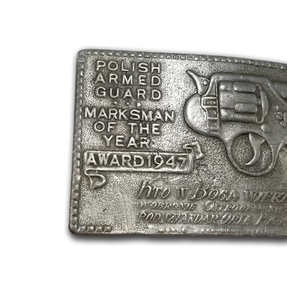 Vintage Belt Buckle Award 1947 Polish Armed Guard… - image 5