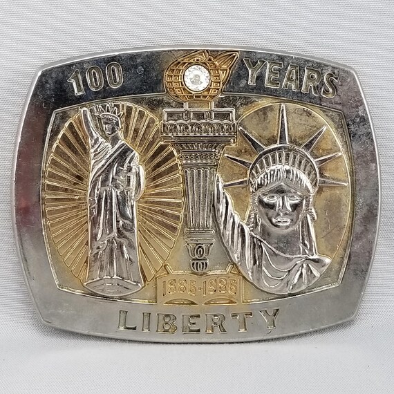 Vintage 1986 Statue of Liberty Belt Buckle, 100 Years Liberty