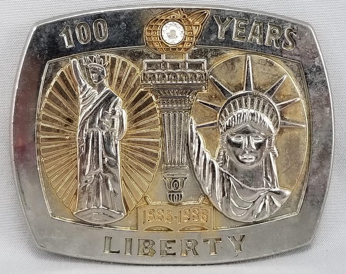 Vintage 1986 Statue of Liberty Belt Buckle, 100 Years Liberty
