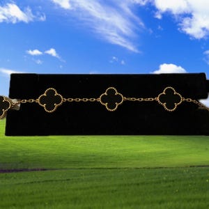 Clover Bracelet 925 Sterling Silver 18k Gold plated gift for her