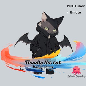 Halloween Cat PNGtuber | Premade Pngtuber Twitch | Veadotube | Voice Reactive | Streamer
