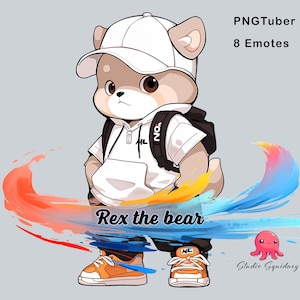 Rex the bear PNGtuber | Premade Pngtuber Twitch | Veadotube | Voice Reactive | Streamer