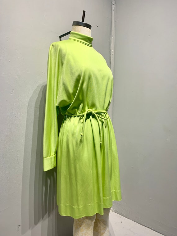 Vintage 60s Lime Green Mini Dress - image 3