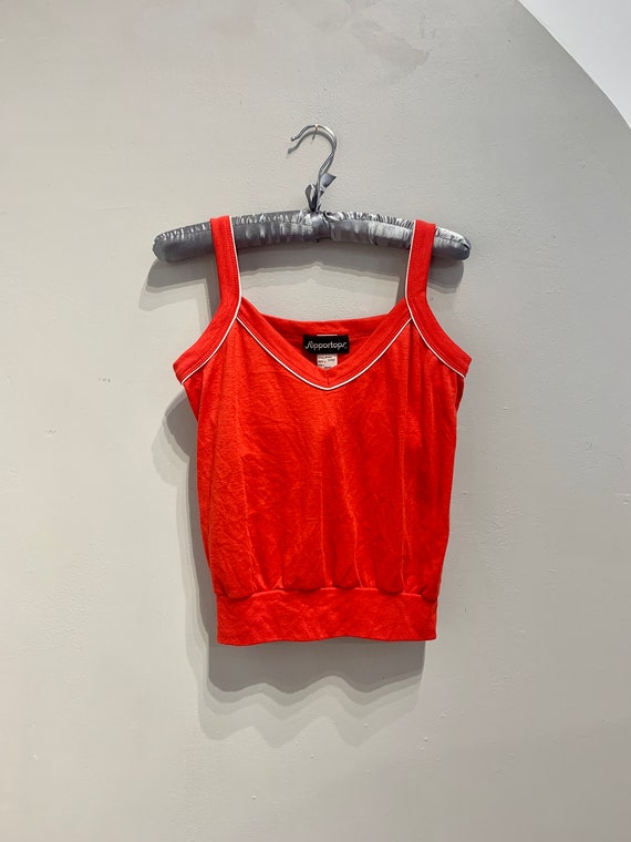 Vintage 80s Classic Red Tank Top sz S / M - image 1