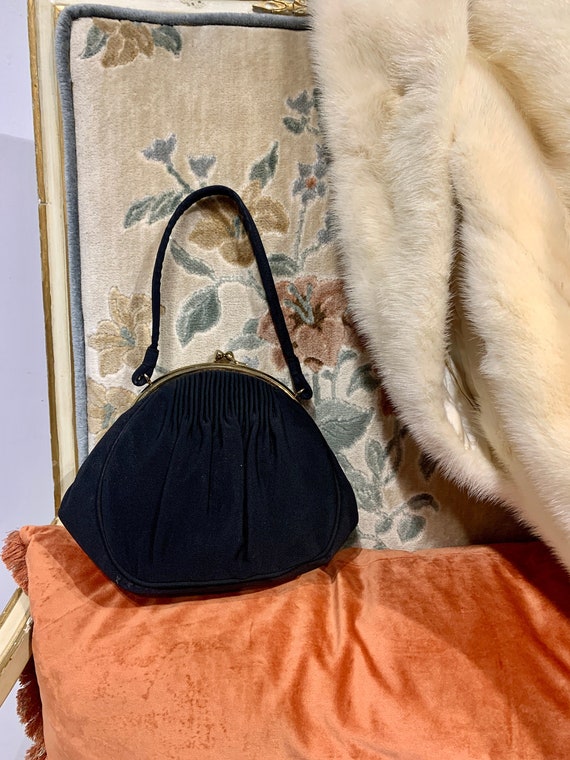 1940s frame purse corded handbag evening clutch Gem