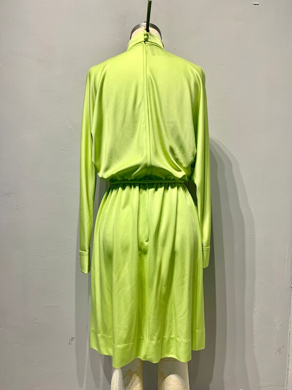 Vintage 60s Lime Green Mini Dress - image 5