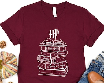 Wizard World Books Shirt HP Shirt Wizard Book Reader Universal Studios TShirt Bookworm Gift Dark Arts Potion Making History of Magic T-Shirt