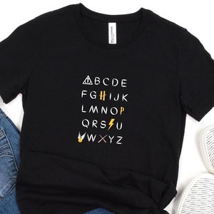 Wizarding World Alphabet T-Shirt: HP Fan Gift