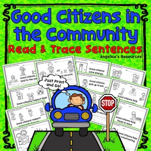 Good Citizenship | Being a Good Citizen in the Community Sight Word Practice Worksheets | SEL Coloring Pages Printables for Kids