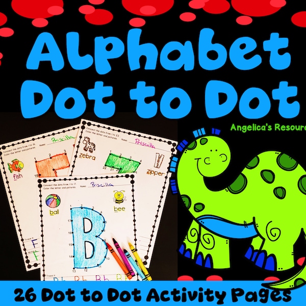 Alphabet Letter Tracing Dot to Dot Coloring Pages | Connect the Dots Math Worksheets Printables