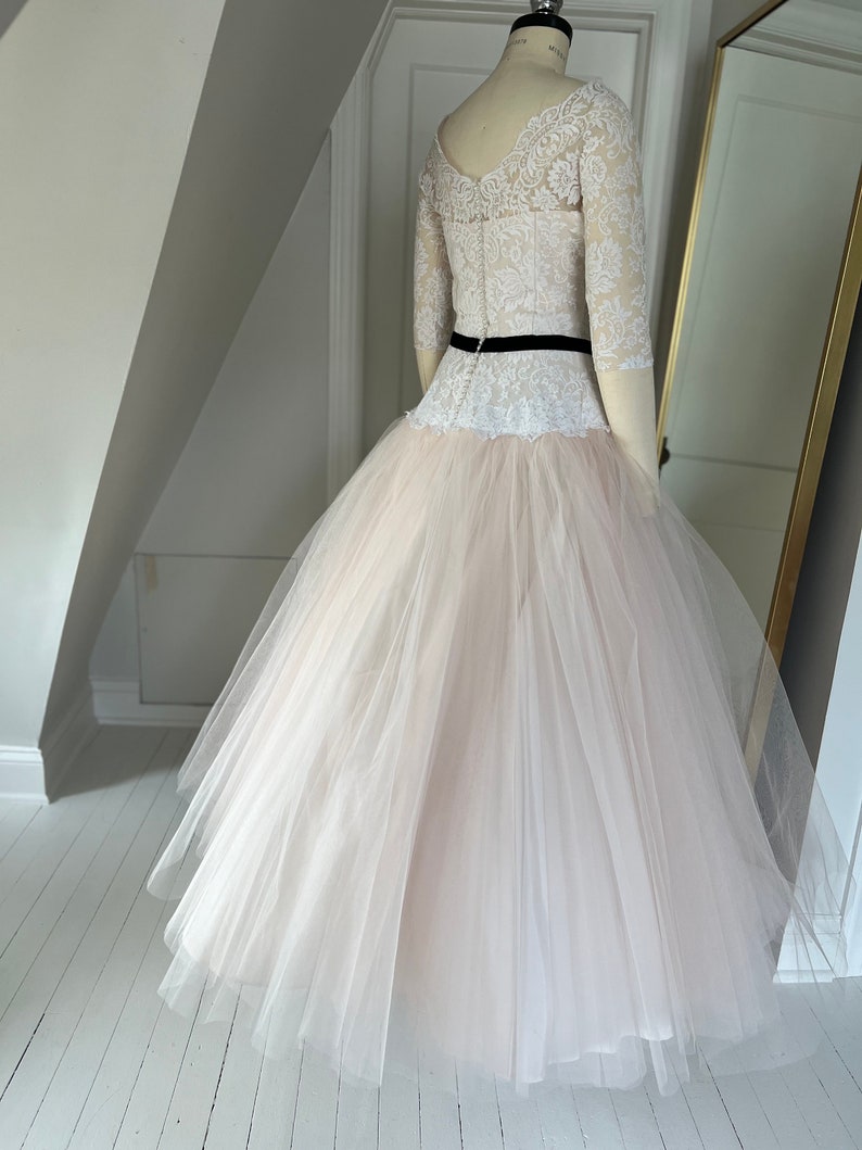 1950s Priscilla of Boston Wedding Dress With Ballet Pink Tulle Skirt ...