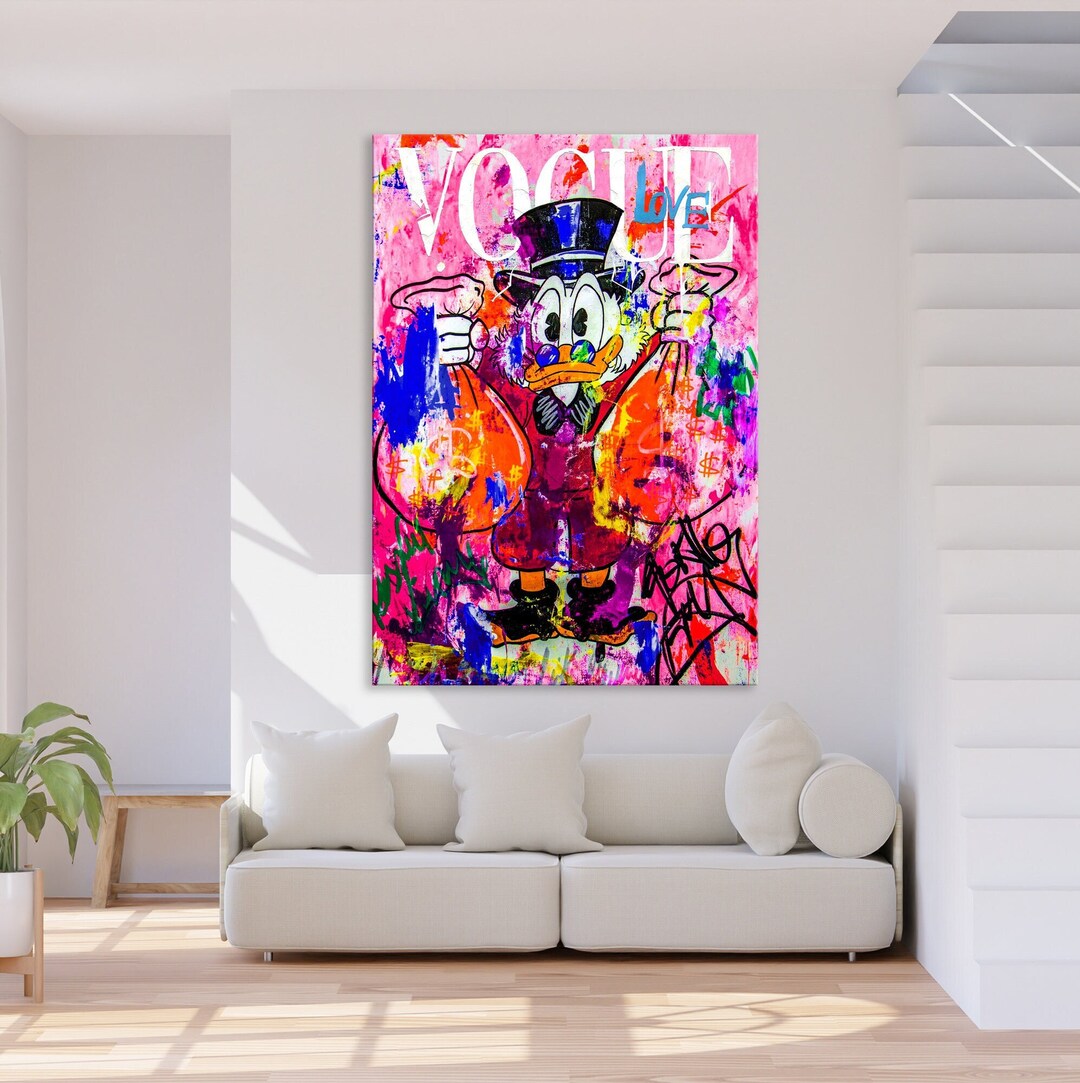 Banksy Donald Duck Pop Art Canvas Wall Art Banksy Art Donald Etsy