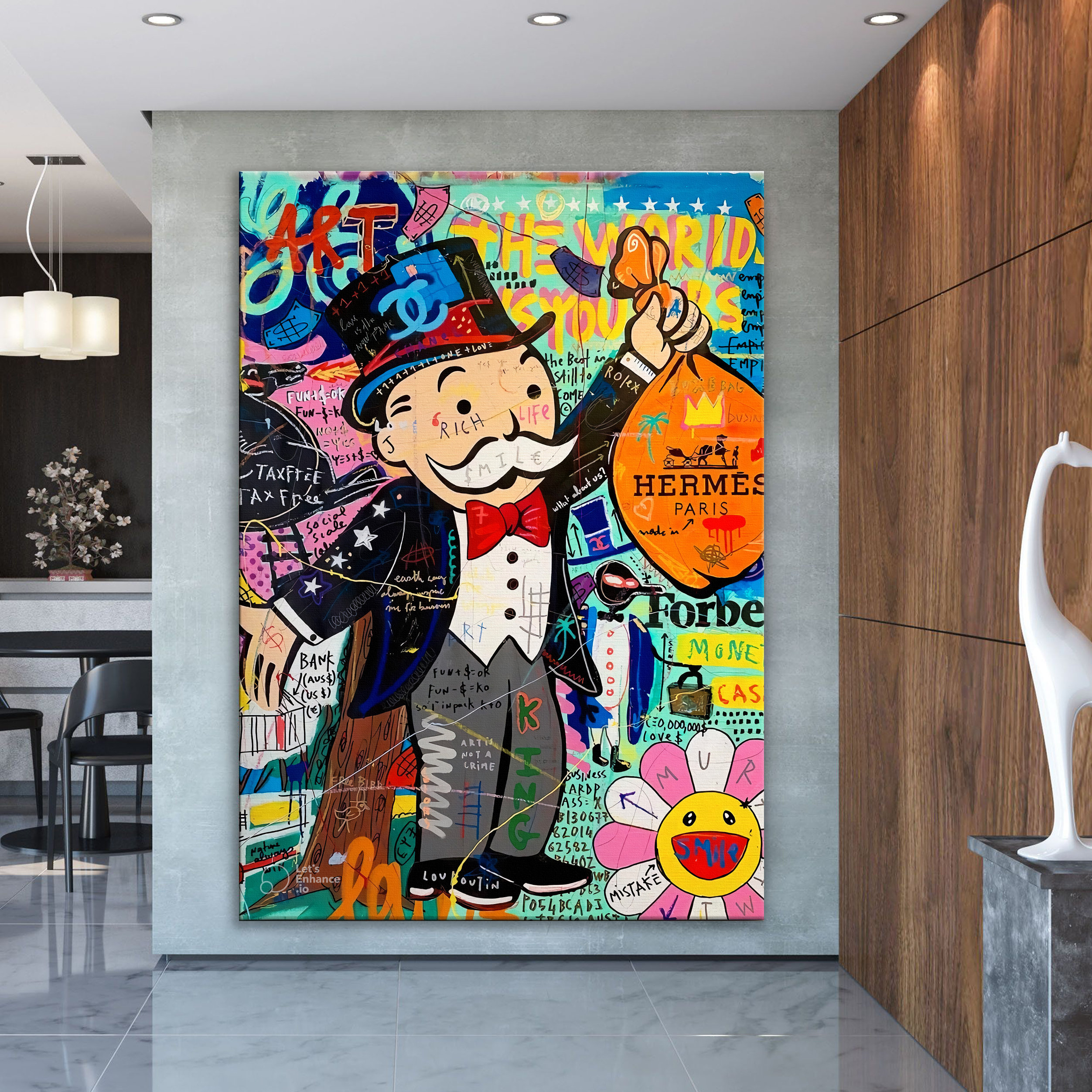 Alec-monopoly-wall-street-ART-canvas-imprimir-POP-ART-giclé  (800×1000), Art painting, Modern art paintings,…