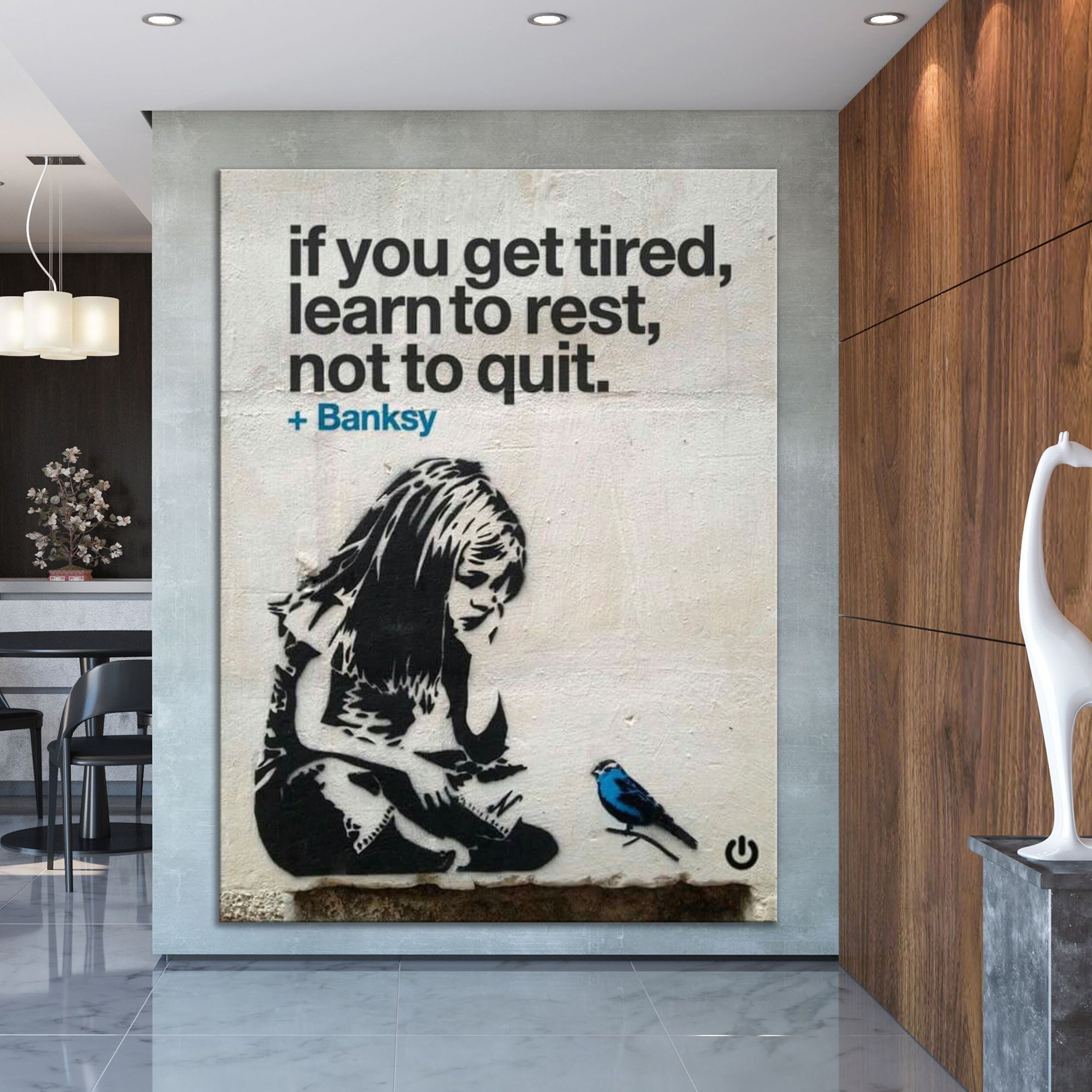 Wandtattoo Banksy - If you get tired - Rund