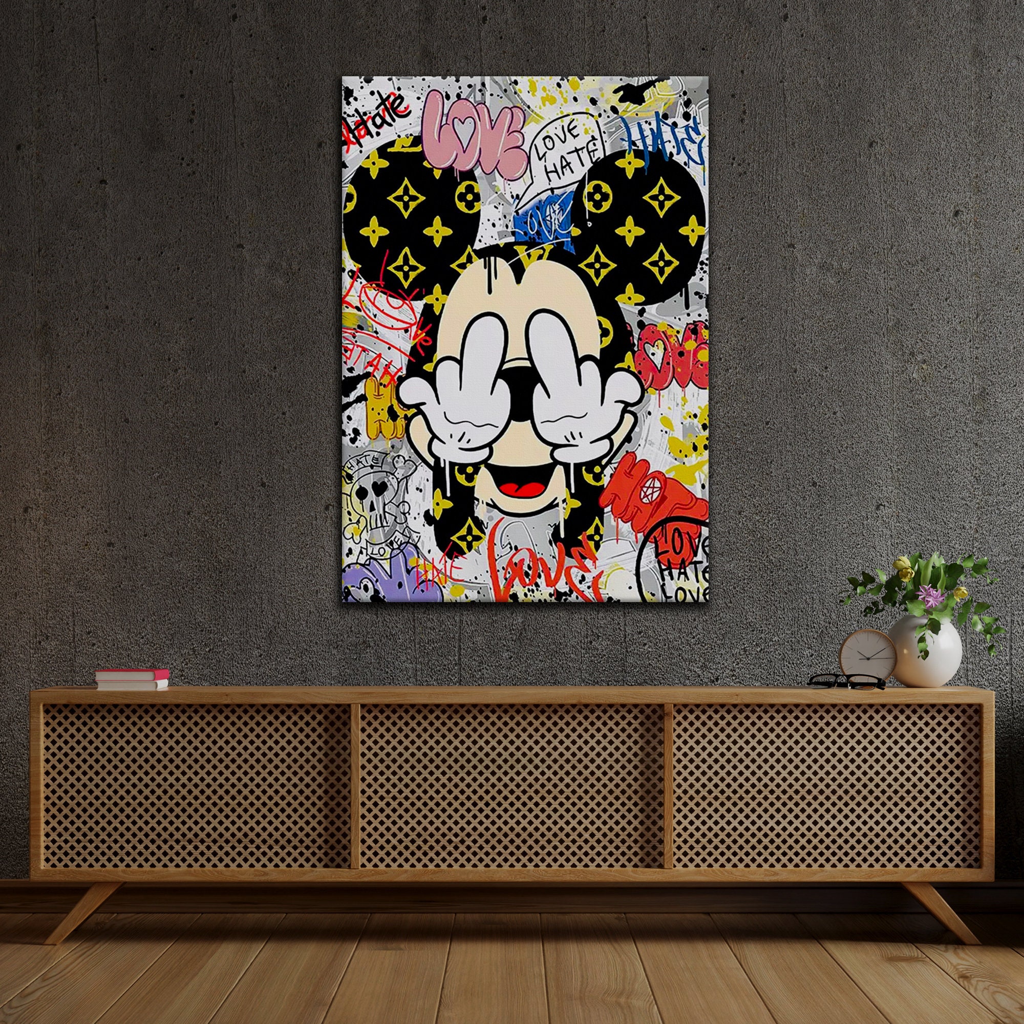 Buy Graffiti Funny Mickey Mouse Canvas Art Luxury Painting Fashion Online  in India 