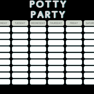 Tabla de entrenamiento para ir al baño de Potty Party