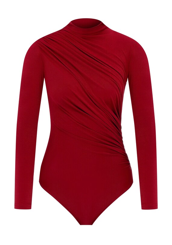 Elegant Long Sleeve Turtleneck Bodysuit