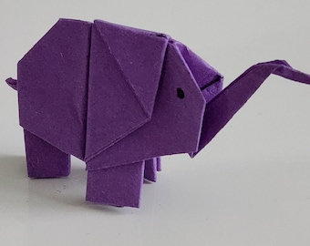 Adorable Origami Elephant, Paper Elephant, Origami Animals, Wall Decoration, Origami Party Favors