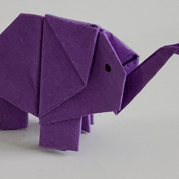 Adorable Origami Elephant, Paper Elephant, Origami Animals, Wall Decoration, Origami Party Favors