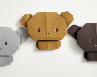 Adorable Origami Bears, Paper Bears, Handmade Art, Origami Wall Decoration, Origami Gifts
