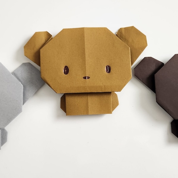 Adorable Origami Bears, Paper Bears, Handmade Art, Origami Wall Decoration, Origami Gifts