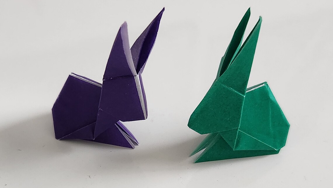 Set of 5 Adorable Small Origami Rabbits, Paper Rabbit Origami Animals ...