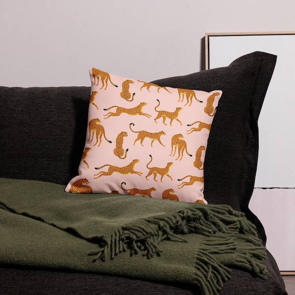 Cheetah Pillow Etsy