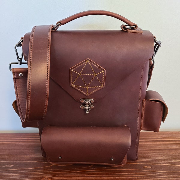 Modèle de sac de joueur RPG en cuir