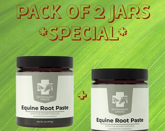 Pasta equina (ungüento para caballos) para especies equinas y sarcoides de ganado agrícola / Frasco de 4 oz / Paquete de 2 ¡ESPECIAL!