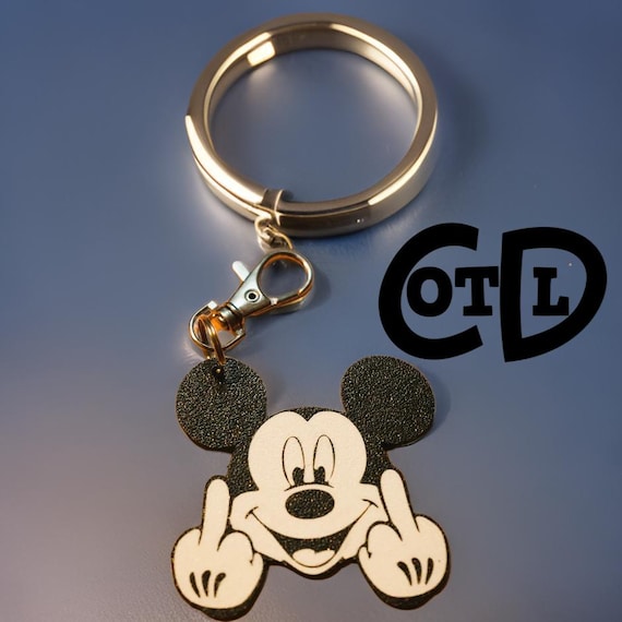 Mickey Mouse Keychain, Middle Finger Keychain - Etsy