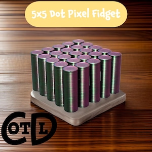 Pixel Fidget Cube Noisy Sensory Pin Toy Stim Custom 3D Printed Desk Toy For Adult Gift Sensory White Elephant Dots articulated fidget toy