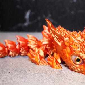 Dragon-Crystal Dragon-3d printed Dragon-Articulated Dragon-3D Printed Sensory Stress Fidget-Articulated Crystal Dragon-Fidget-dragon fidget