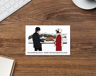 Rocky and Adrian I was wondering if you wouldn’t mind marrying me very much card Greeting card