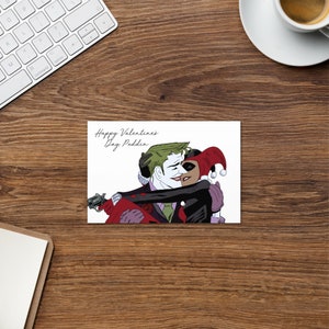 Carte de voeux « Happy Valentines day Puddin » Harley Quinn et le Joker