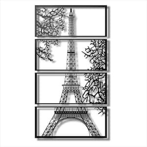 Paris Eiffel Tower SVG Laser Cut, Svg, Cdr, Png, Ai, Dwg, Psd, Dxf, CNC Cutting, CNC Router, Digital, Vector Files, Instant Download,